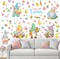 89PCS Easter Wall Stickers – 6 Sheets of Colorful Eggs, Bunnies & Flowers for Home, Office & Party Decor